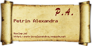 Petrin Alexandra névjegykártya