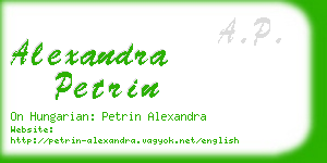 alexandra petrin business card